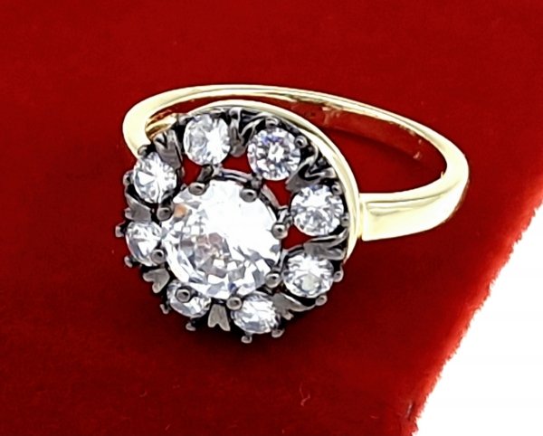 Goldring 18,60 mm. vergoldete Verlobung Xuping