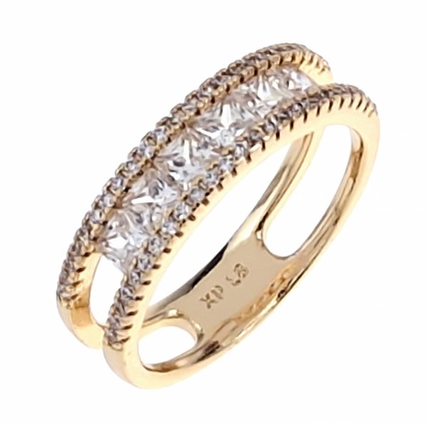 Goldring 18,60 mm. vergoldete Verlobung Xuping