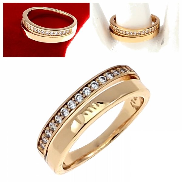 Goldring 18,60 mm. vergoldete Verlobung Xuping