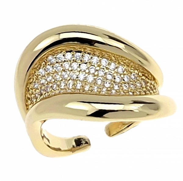 Goldring 17,00 mm. vergoldete Verlobung Xuping