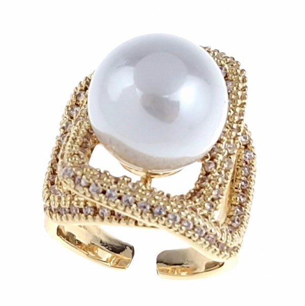 Goldring 17,00 mm. vergoldete Verlobung Xuping