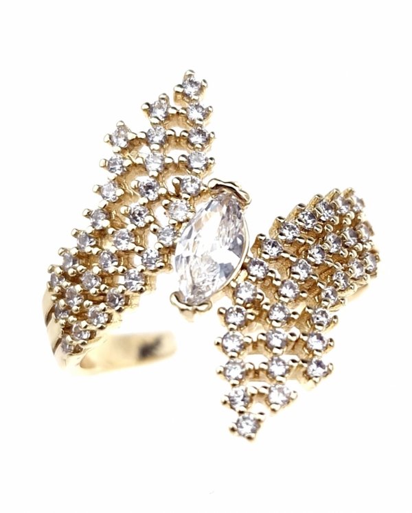 Goldring 17,00 mm. vergoldete Verlobung Xuping