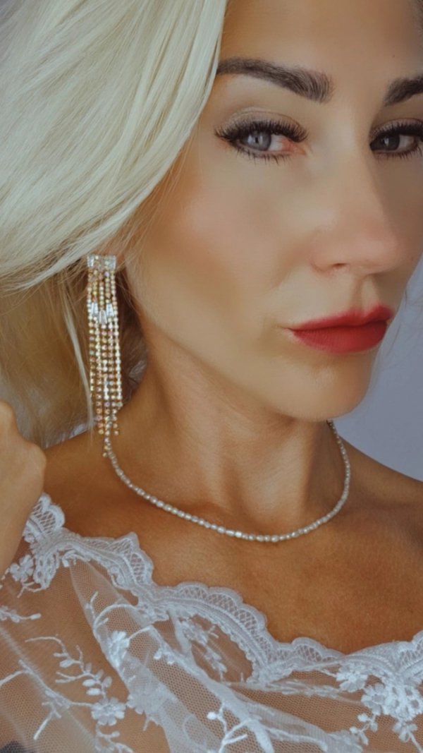 OHRRINGE GOLD LANGE ZIRKONIA HOCHZEIT HOCHZEIT