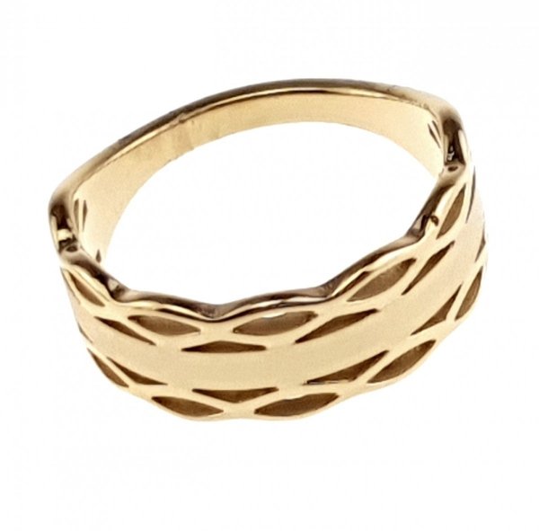 Ring 18,30 mm, goldener Edelstahl
