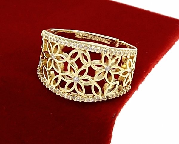Goldring 17,00 mm. vergoldete Verlobung Xuping