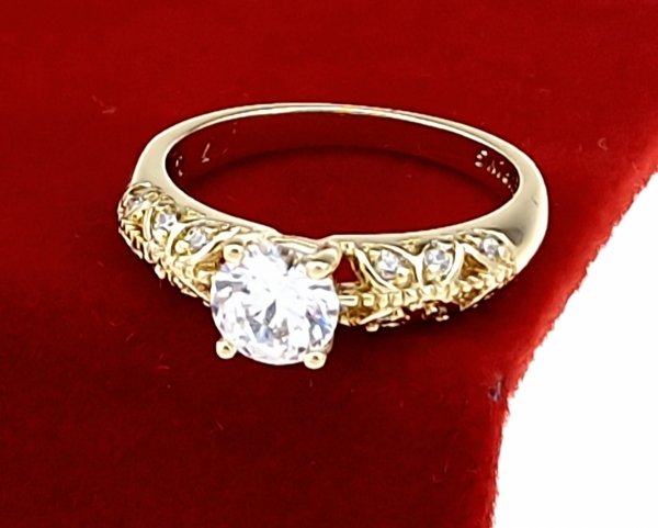 Goldring 18,60 mm. vergoldete Verlobung Xuping