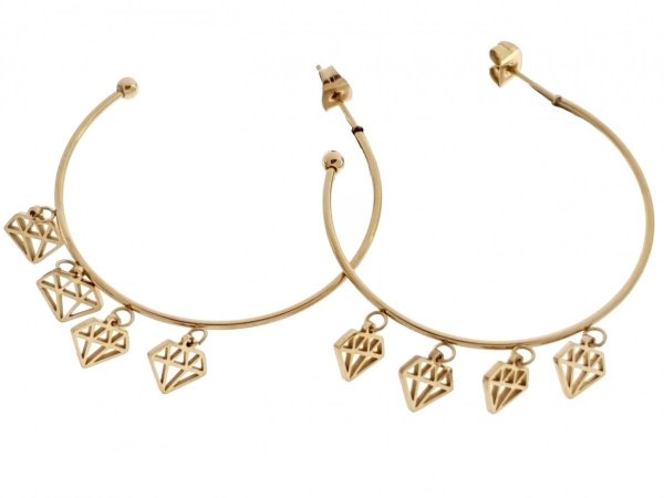 goldene Ohrringe aus Edelstahl