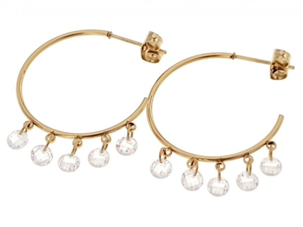 goldene Ohrringe aus Edelstahl