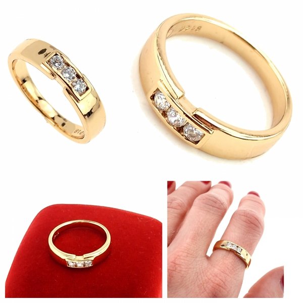 Goldring 18,60 mm. vergoldete Verlobung Xuping