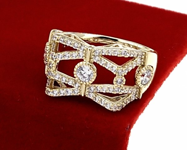 Goldring 18,60 mm. vergoldete Verlobung Xuping