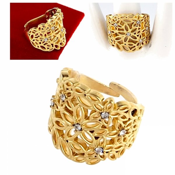 Ring 18,30 mm, goldener Edelstahl