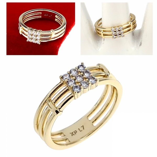 Goldring 18,60 mm. vergoldete Verlobung Xuping