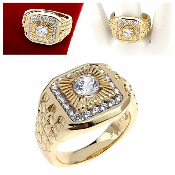 Goldring 18,60 mm. vergoldete Verlobung Xuping