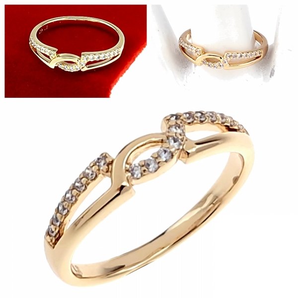 Goldring 18,60 mm. vergoldete Verlobung Xuping