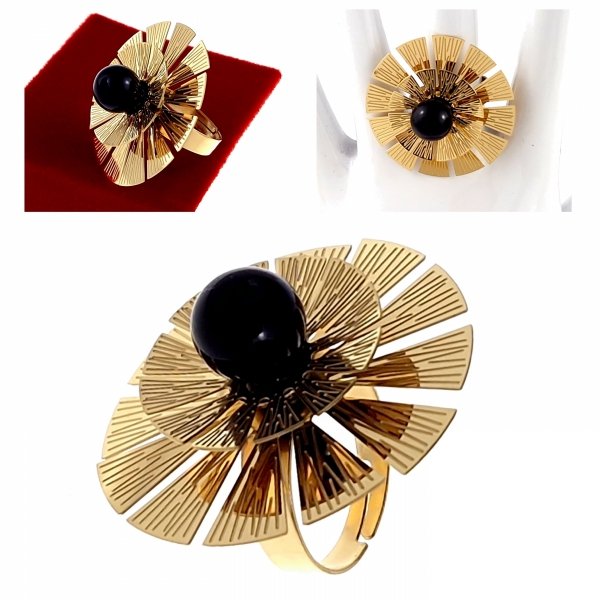 Ring 18,30 mm, goldener Edelstahl