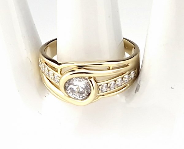 Goldring 18,60 mm. vergoldete Verlobung Xuping