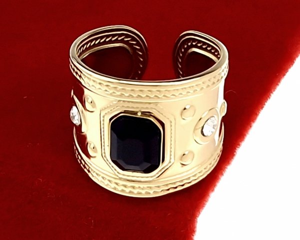 Ring 18,30 mm, goldener Edelstahl