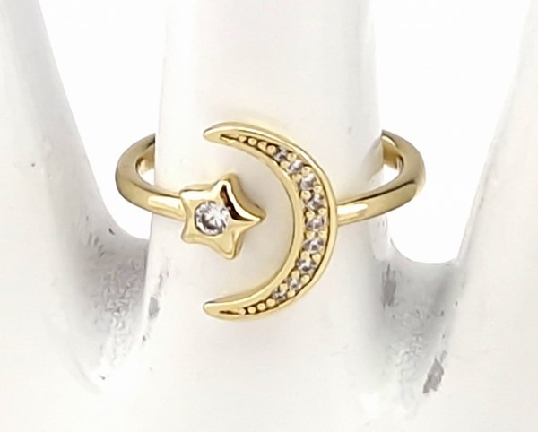 Goldring 17,00 mm. vergoldete Verlobung Xuping
