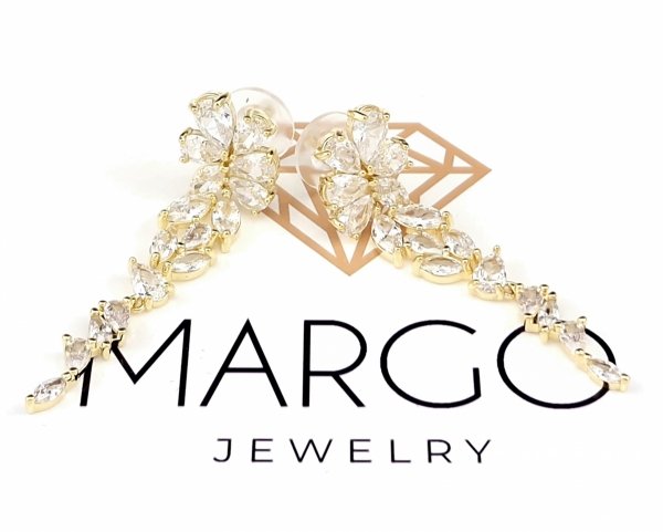 gold plated earrings with exclusive cubic zirconia