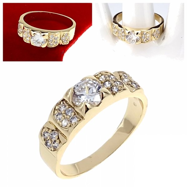gold ring 18,60mm. gold-plated engagement xuping