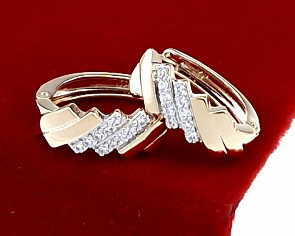 gold plated earrings with exclusive cubic zirconia
