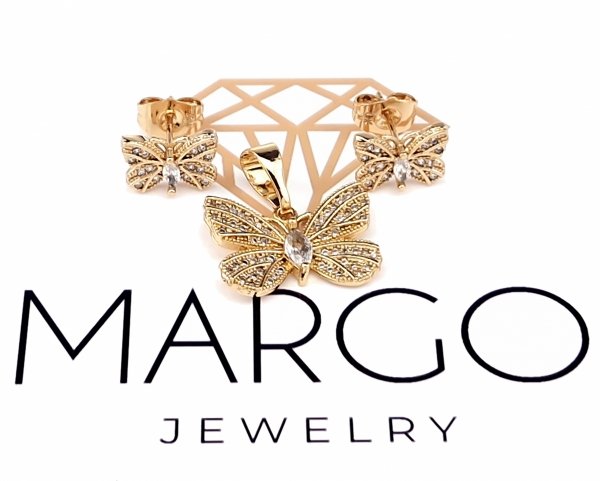 18k gold plated set pendant earrings xuping