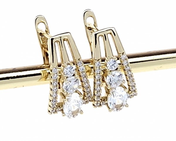 gold plated earrings with exclusive cubic zirconia