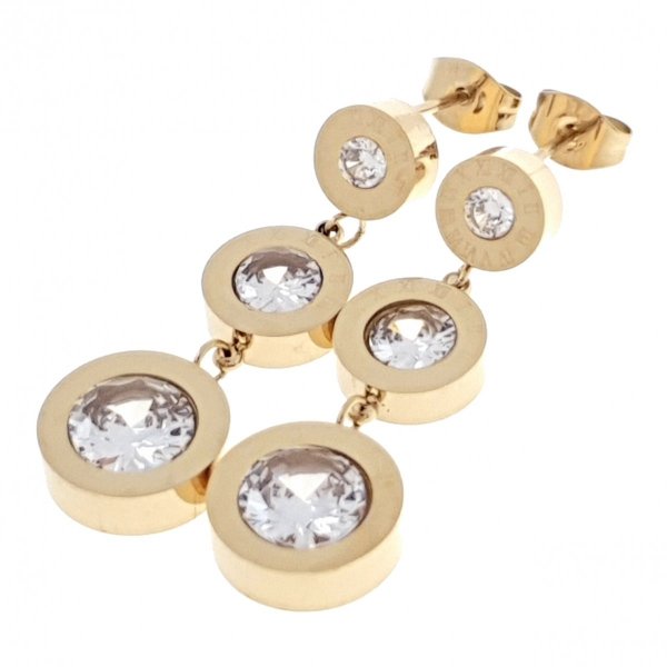 gold earrings made of stainless steel