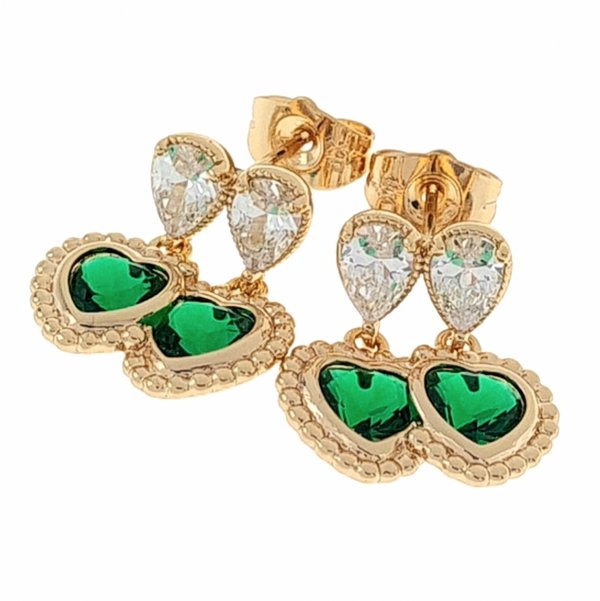 gold plated earrings with exclusive cubic zirconia