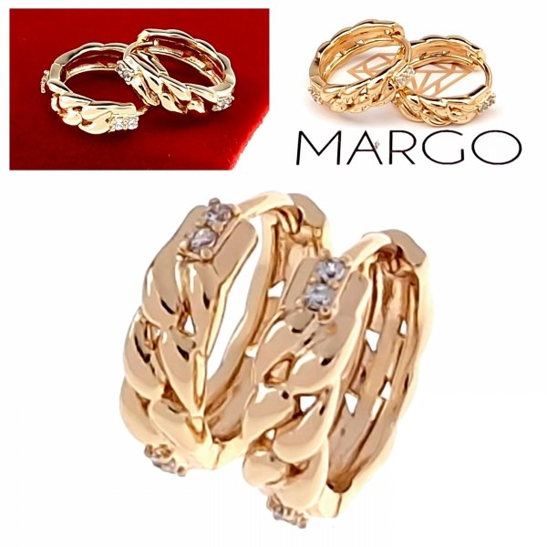 gold plated earrings with exclusive cubic zirconia