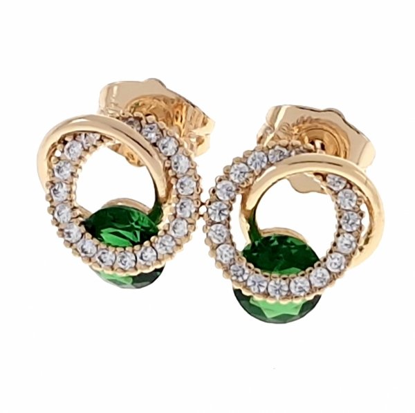 gold plated earrings with exclusive cubic zirconia