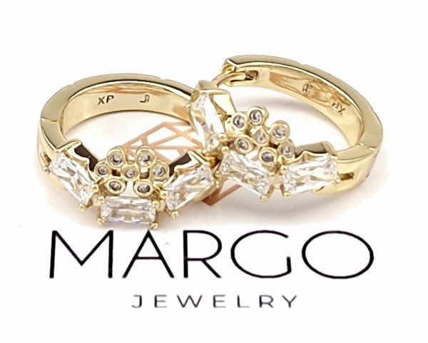 gold plated earrings with exclusive cubic zirconia