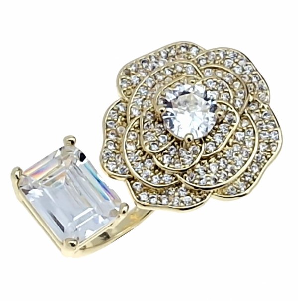 gold ring 17,00mm. gold-plated engagement xuping