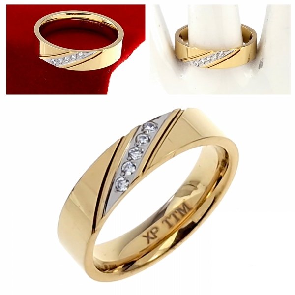 ring 19,00mm gold stainless steel