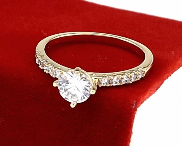 gold ring 18,60mm. gold-plated engagement xuping