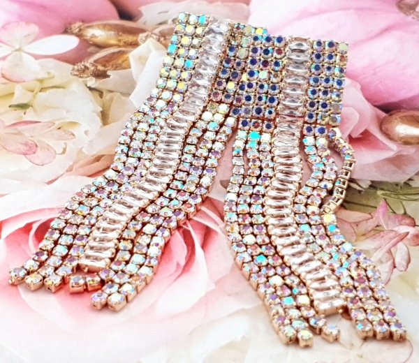 EARRINGS GOLD LONG ZIRCONIA WEDDING WEDDING