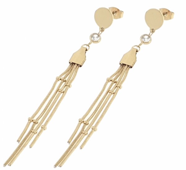 gold earrings made of stainless steel
