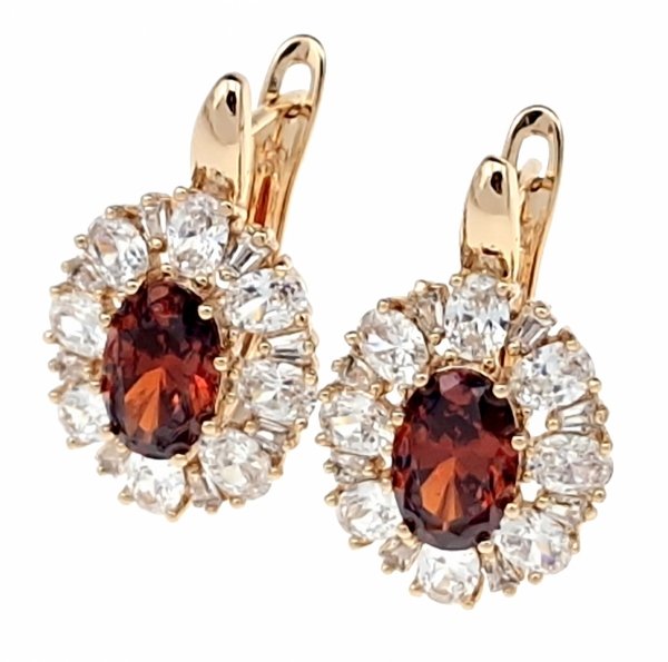 gold plated earrings with exclusive cubic zirconia