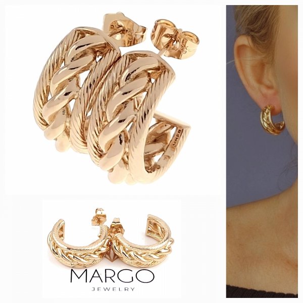 gold plated earrings with exclusive cubic zirconia