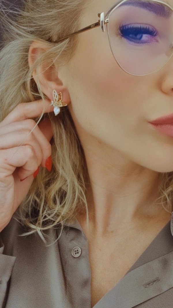 gold plated earrings with exclusive cubic zirconia