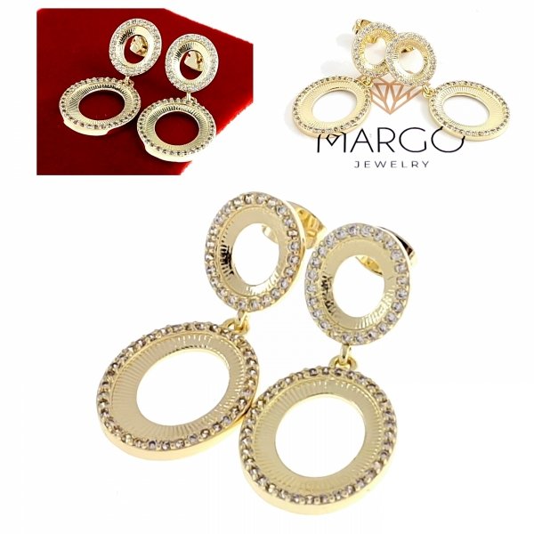 gold plated earrings with exclusive cubic zirconia