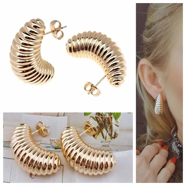 gold plated earrings with exclusive cubic zirconia