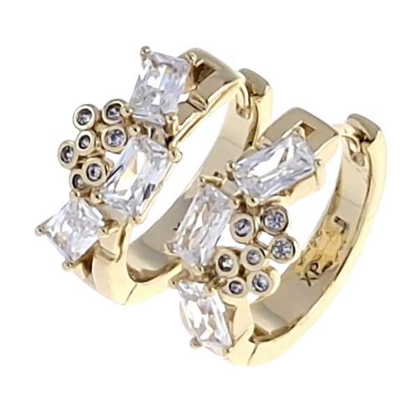 gold plated earrings with exclusive cubic zirconia