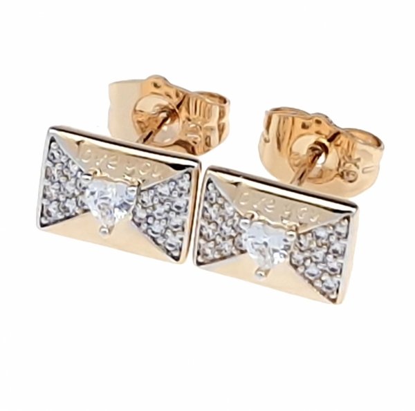 gold plated earrings with exclusive cubic zirconia