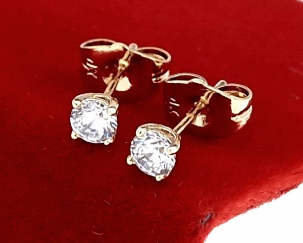 gold plated earrings with exclusive cubic zirconia