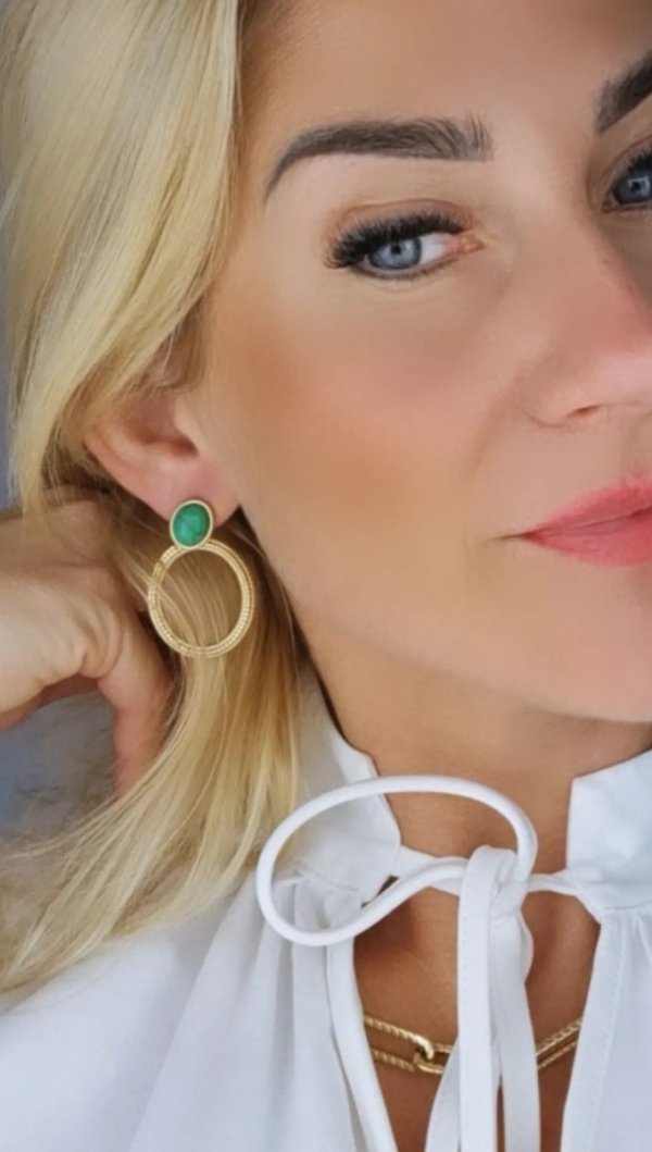 gold earrings made of stainless steel