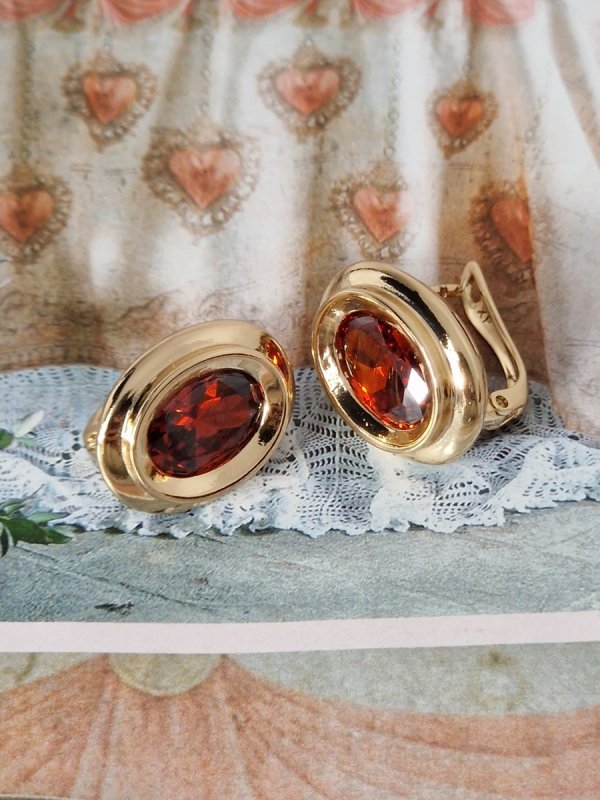 gold plated earrings with exclusive cubic zirconia