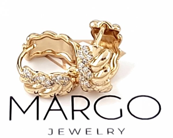 gold plated earrings with exclusive cubic zirconia