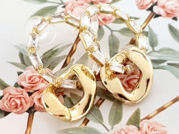 gold plated earrings with exclusive cubic zirconia