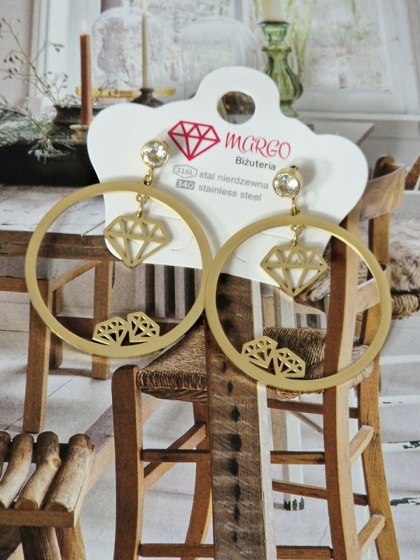 EARRINGS SILVER STAINLESS STEEL CELEBRITY